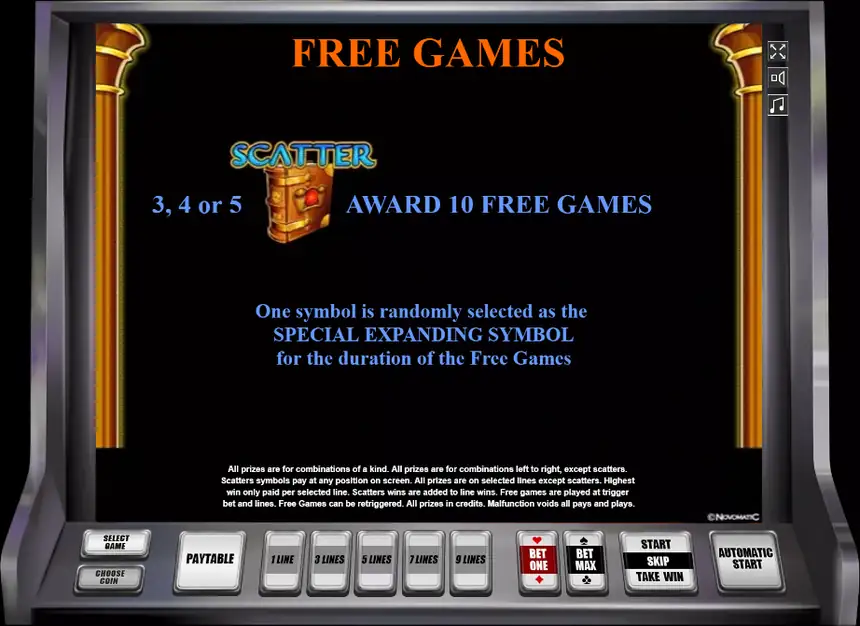 Book of Ra Deluxe free games screen with the special expanding symbol
