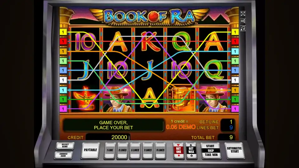 Book of Ra con tabla de pagos por línea y demo gratis