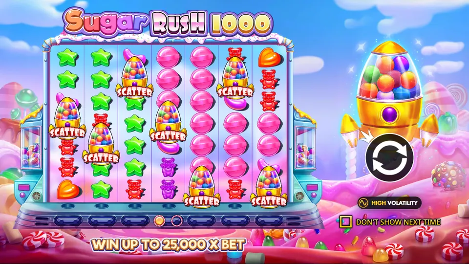 Sugar Rush 1000 start screen by Pragmatic Play