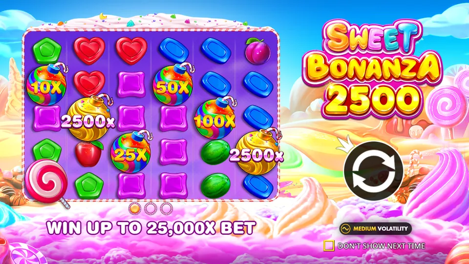Sweet Bonanza 2500 start screen by Pragmatic Play
