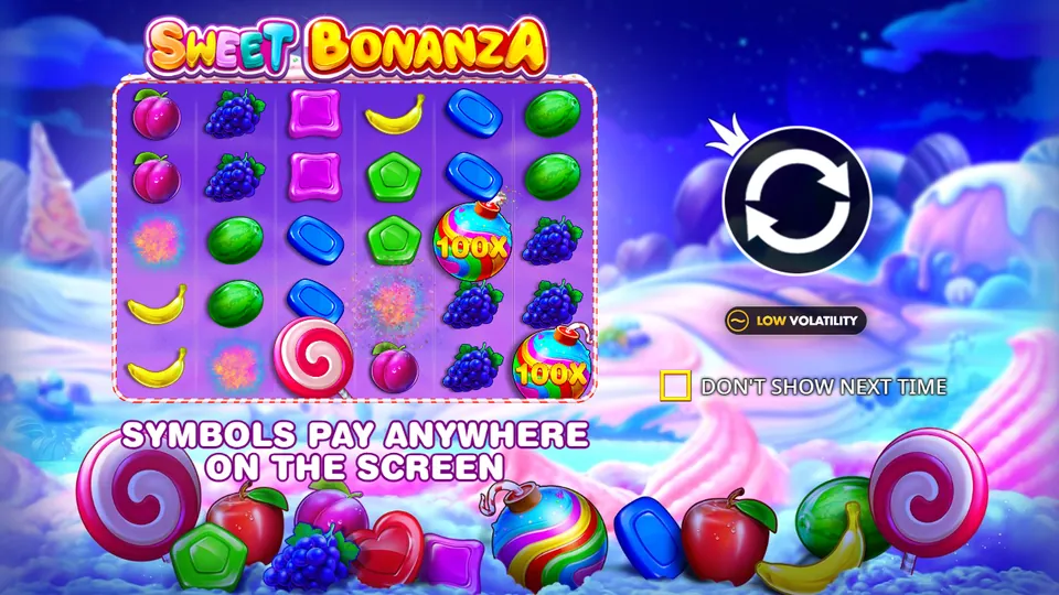 Sweet Bonanza start screen by Pragmatic Play